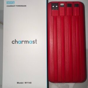 Charmast Red portable Power Bank with Multiple Ports brand new - travel must